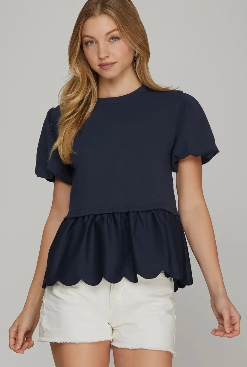 Sadie Scallop Hem Top