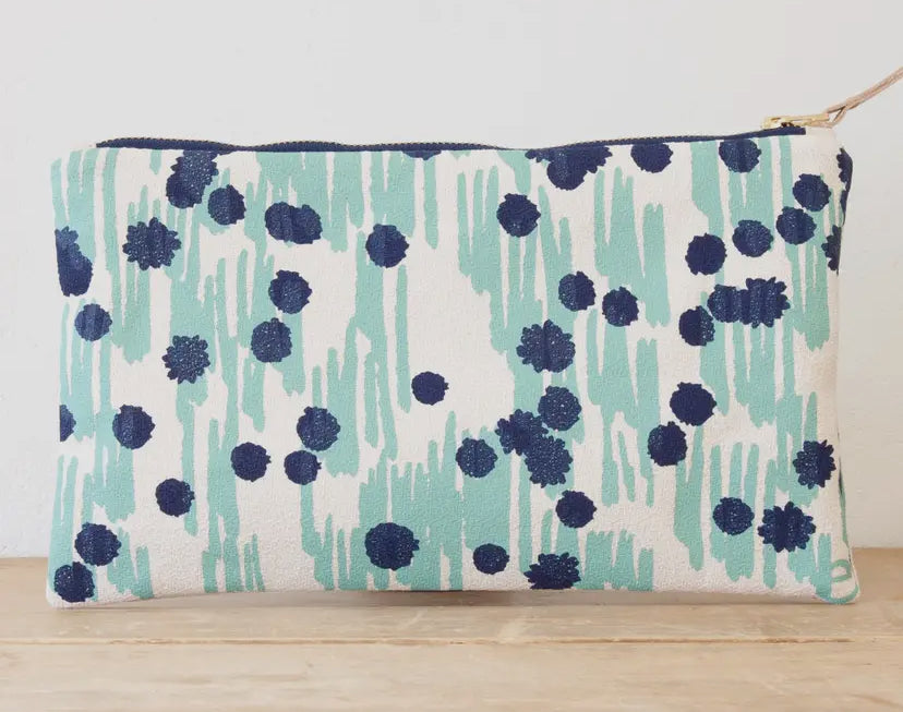 Navy Meadow Clutch