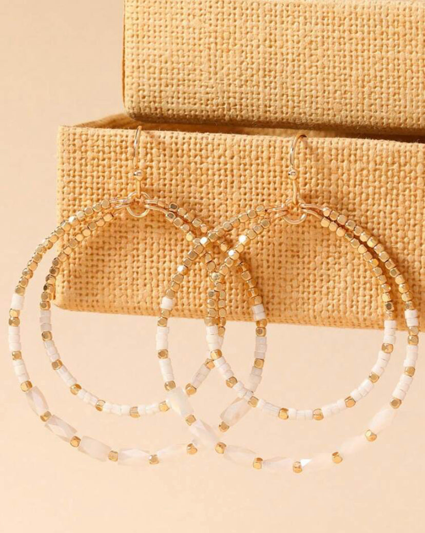 Bianca Beaded Hoop Earrings