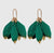 Georgia Green & Gold Feather Earrings